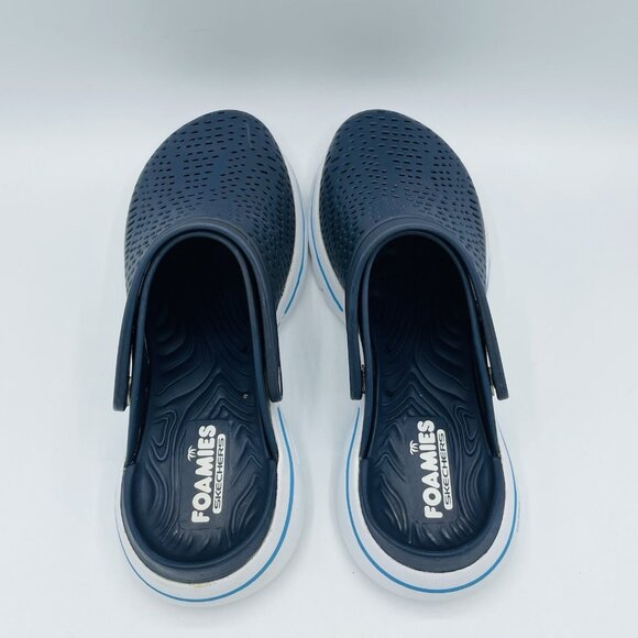 Skechers Shoes Womens 8 Blue Foamies Ultra Go Comfort Slip On Clog Sandal Mules - Picture 7 of 10